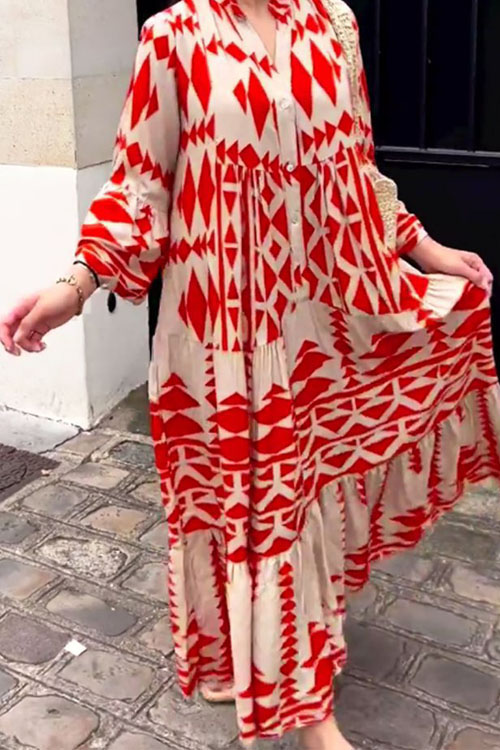 Kathiadress class printed bohemian dress