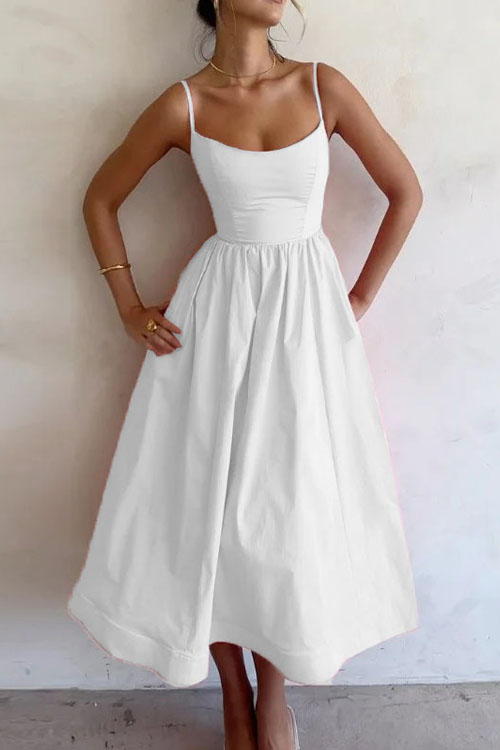 Kathiadress pleated  big swing  suspender dress
