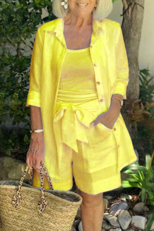 Kathiadress  Solid color casual three-piece suit