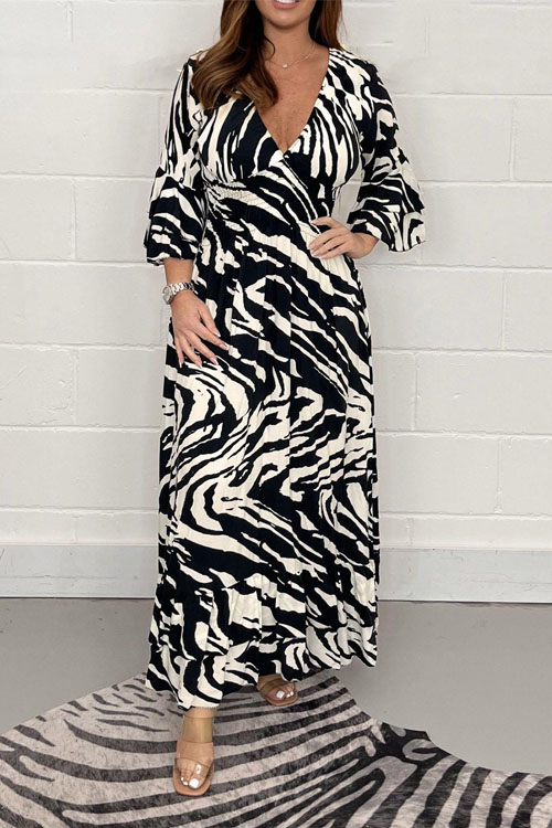 Kathiadress Autumn print loose casual dress