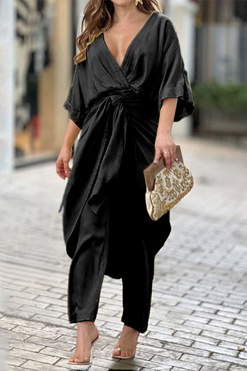 Kathiadress  Lace-up long-sleeved fashionable casual suit