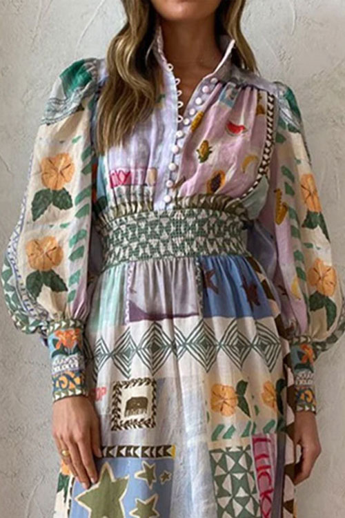 Kathiadress Color painted long sleeve fashionable casual dress