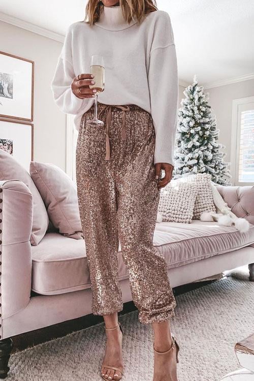 Kathiadress Audrey Fashion Casual Style Sequin Pants