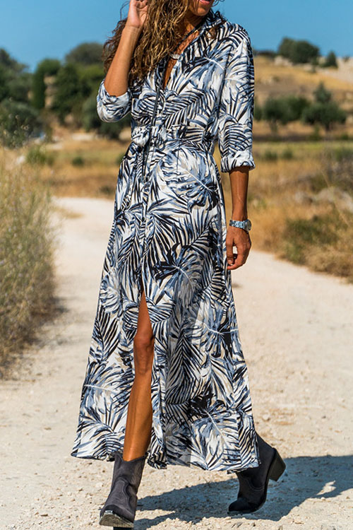 Polo Bohemian Print Single breasted Midlength Dress