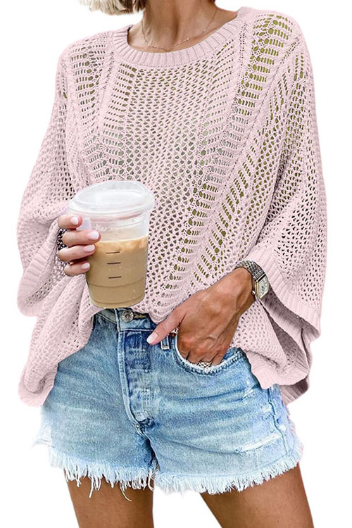 Kathiadress Loose knit hollowed out beach top