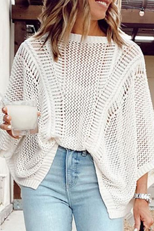 Kathiadress Loose knit hollowed out beach top