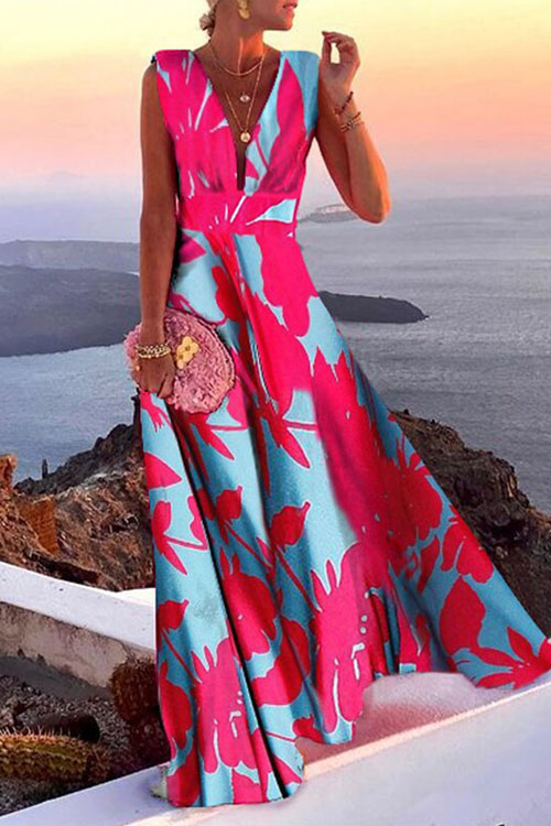 kathiadress Sea Solid Color Fashion Mid Waist Fragrant French Dress