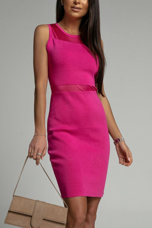 Knitted Hollow Sleeveless Slim Dress