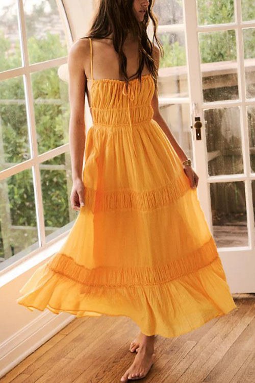 folklore august Beach pleated dress