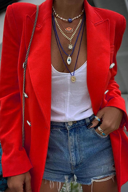 Kathiadres Solid casual fashion long sleeved small suit jacket
