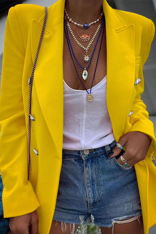 Kathiadres Solid casual fashion long sleeved small suit jacket