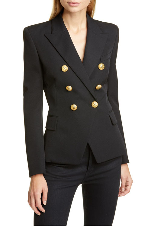 Kathiadress Thousand-bird plaid fashion double-breasted suit jacket