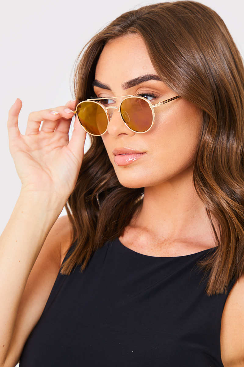 Women's Oversized Metal Round Sunglasses - Universal Thread™ Gold : Target