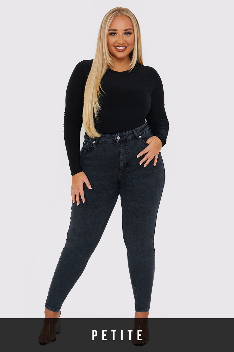 Black high waisted skinny jeans hot sale plus size