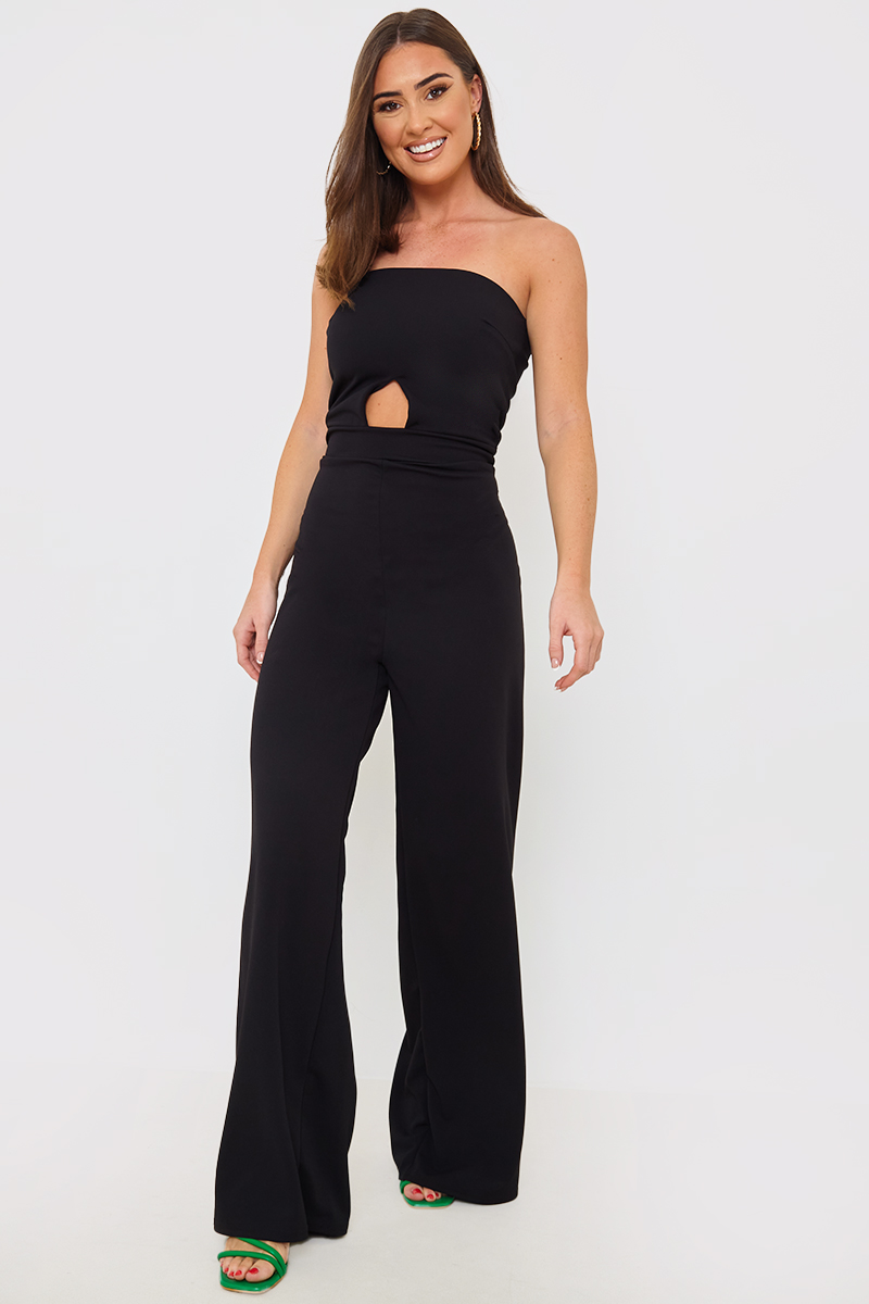 Bandeau Cut Out Wide Leg Jumpsuit