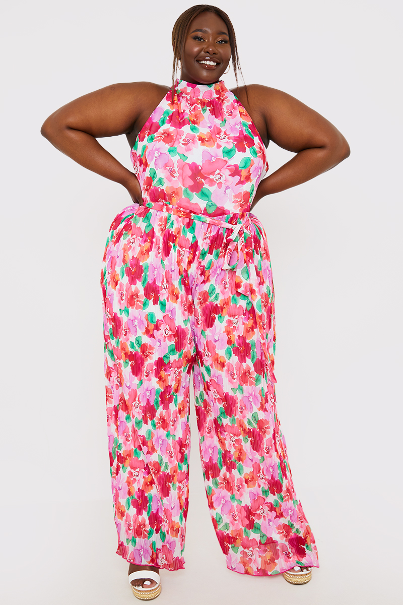 Plisse Sleeveless Wide Leg Jumpsuit In The Style UK