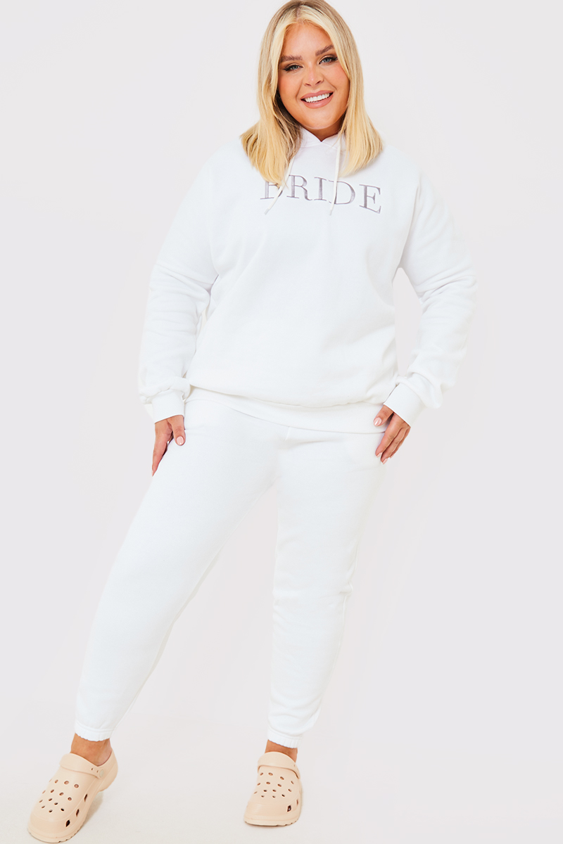 Plus size hot sale white joggers