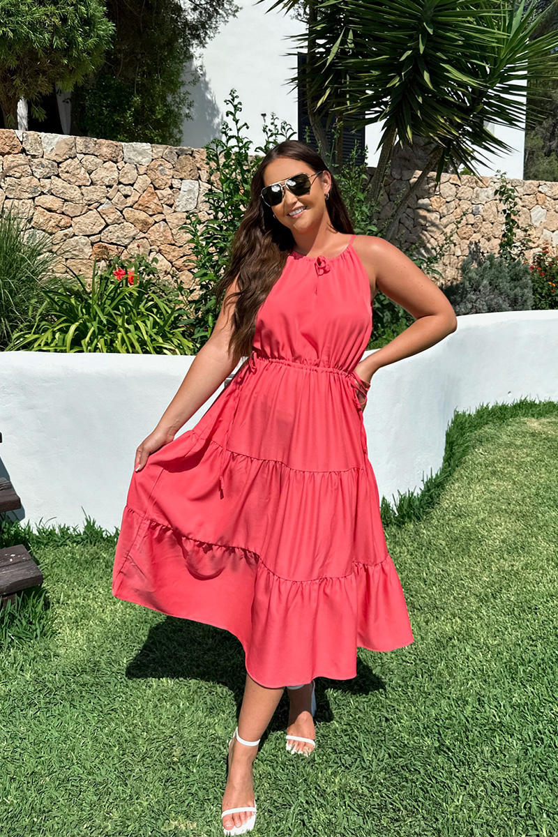Strappy Tiered Midaxi Dress