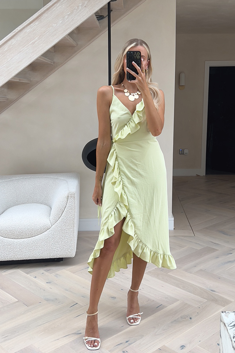 Midi dress frill best sale