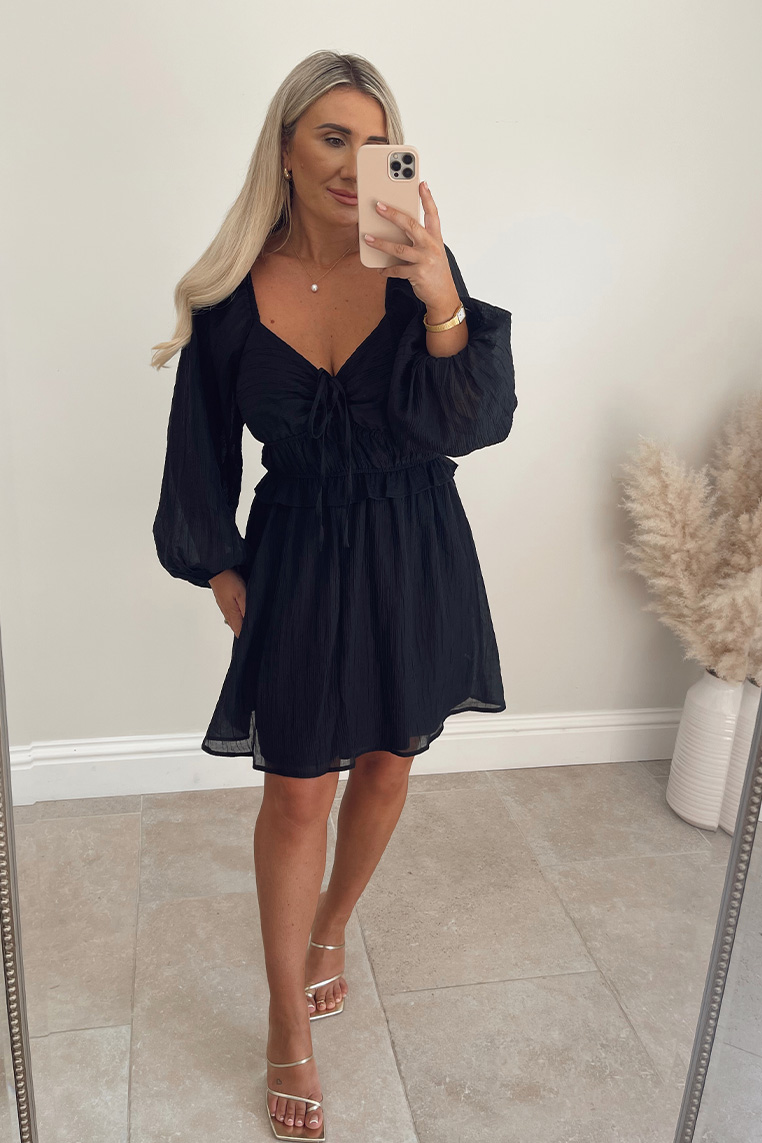 Sweetheart wrap mini store dress