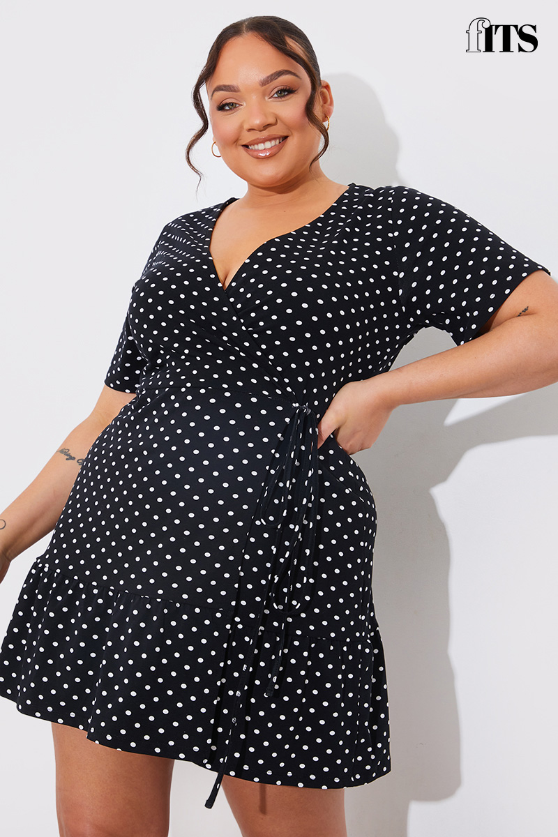 Black and white polka dot hot sale swing dress