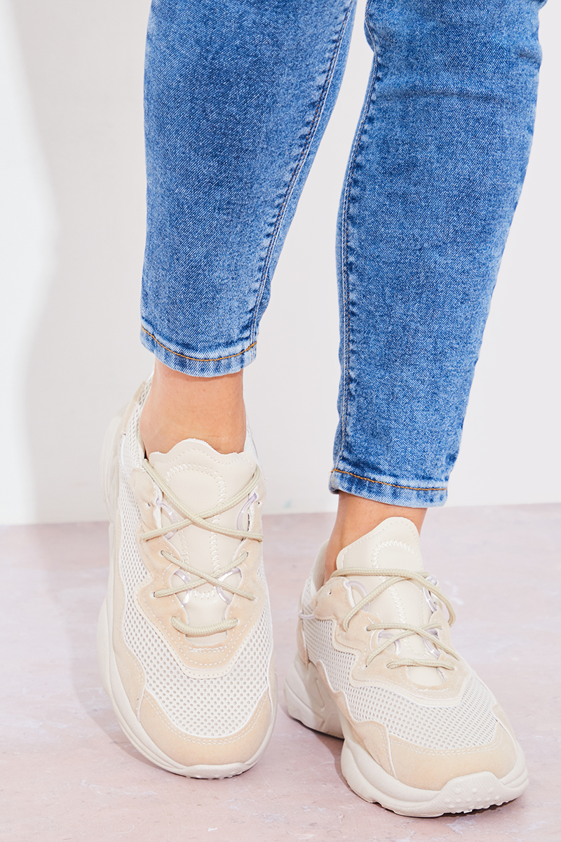 Contrast Lace Up Trainers