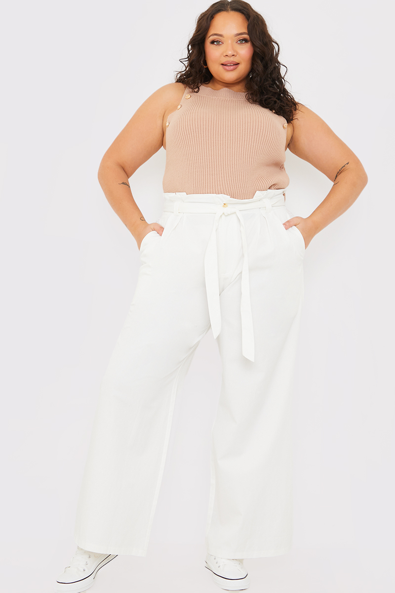 ASOS Wide Leg Trousers with Paperbag Waist | ASOS