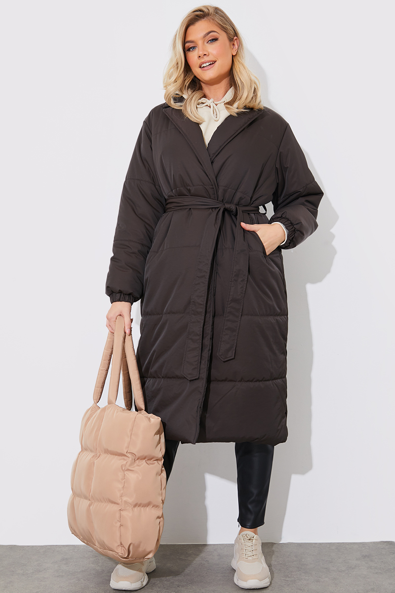 Quilted Wrap Puffer Coat