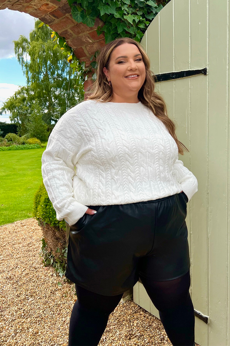 Faux leather shorts plus size best sale