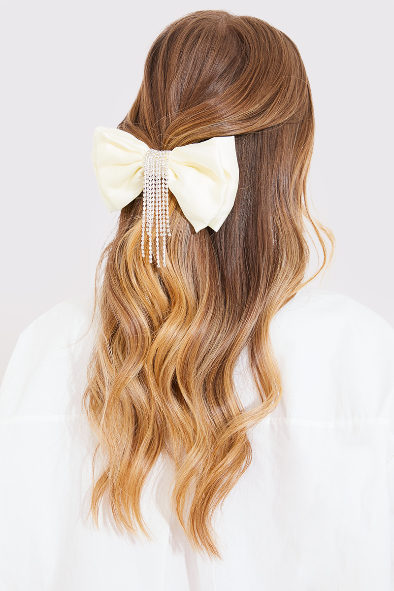 Hair Bow With Diamante Detail