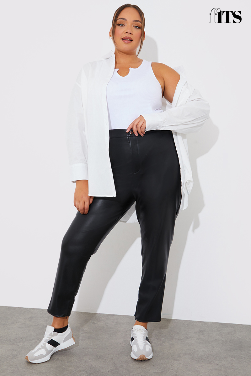 Slim Leg Pull On Trousers in Black | Klass