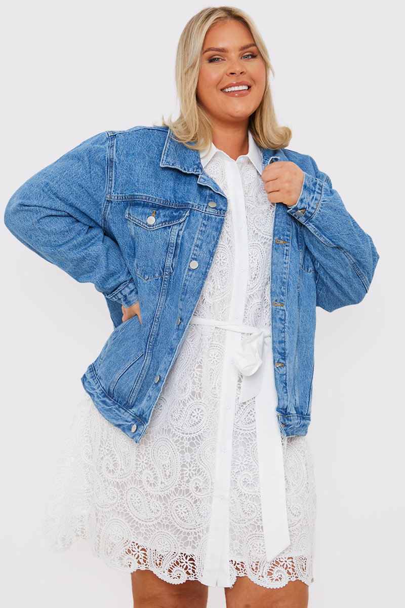 Oversized blue best sale denim jacket