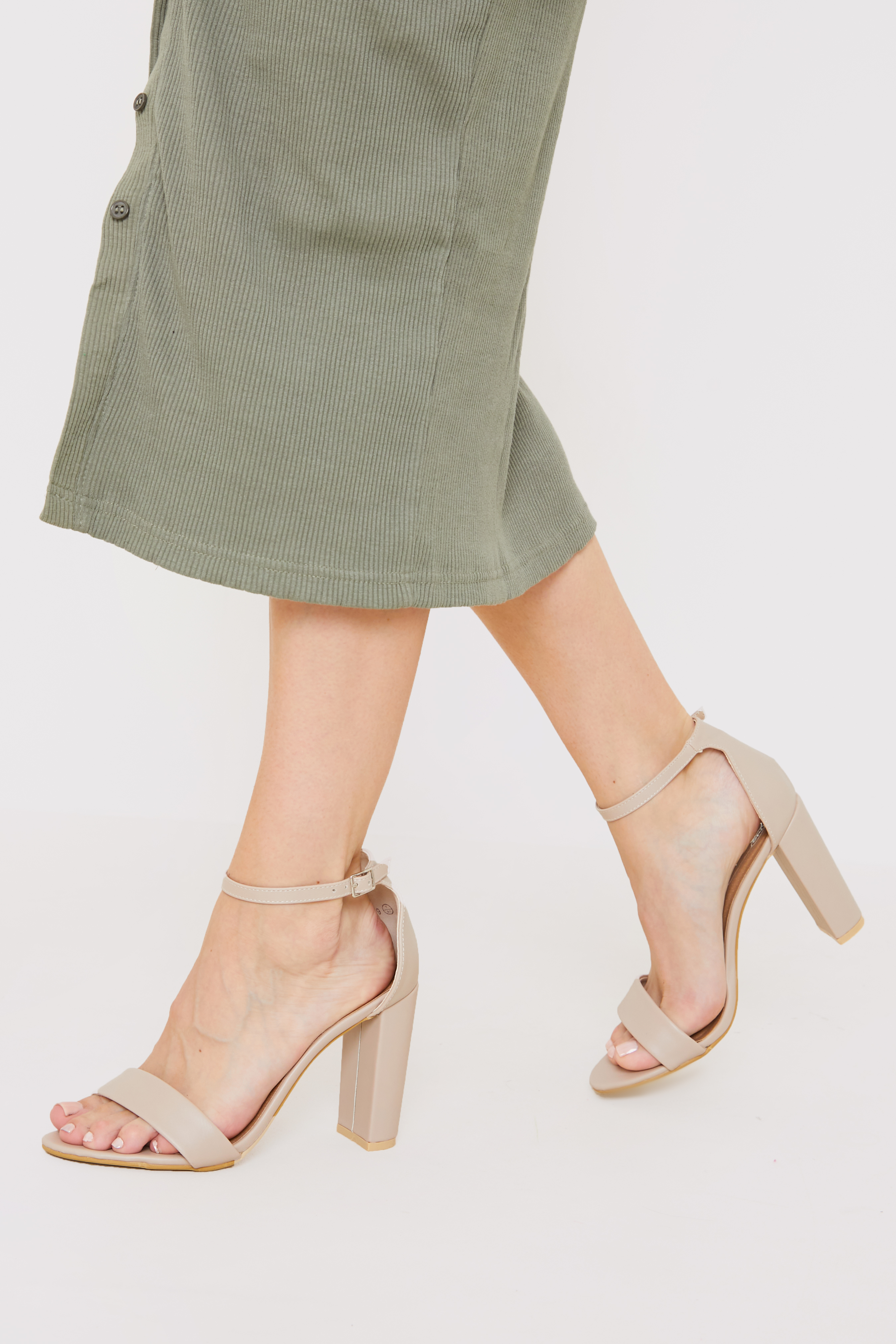 Nude barely sale there block heels