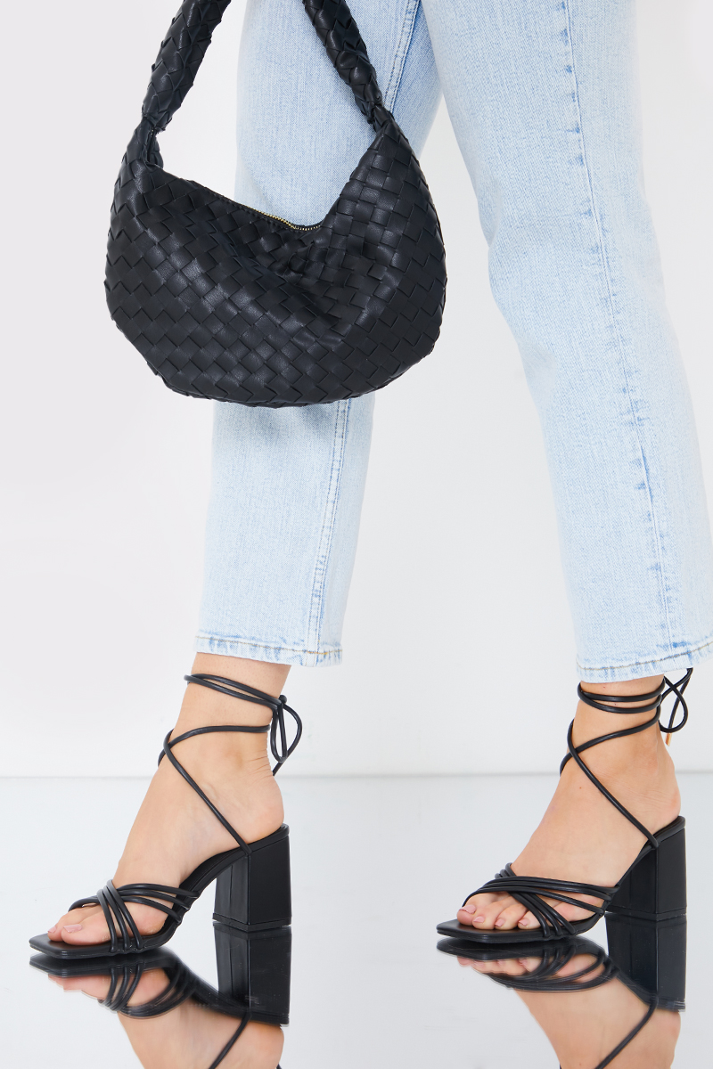 Lace Up Ankle Block Heel