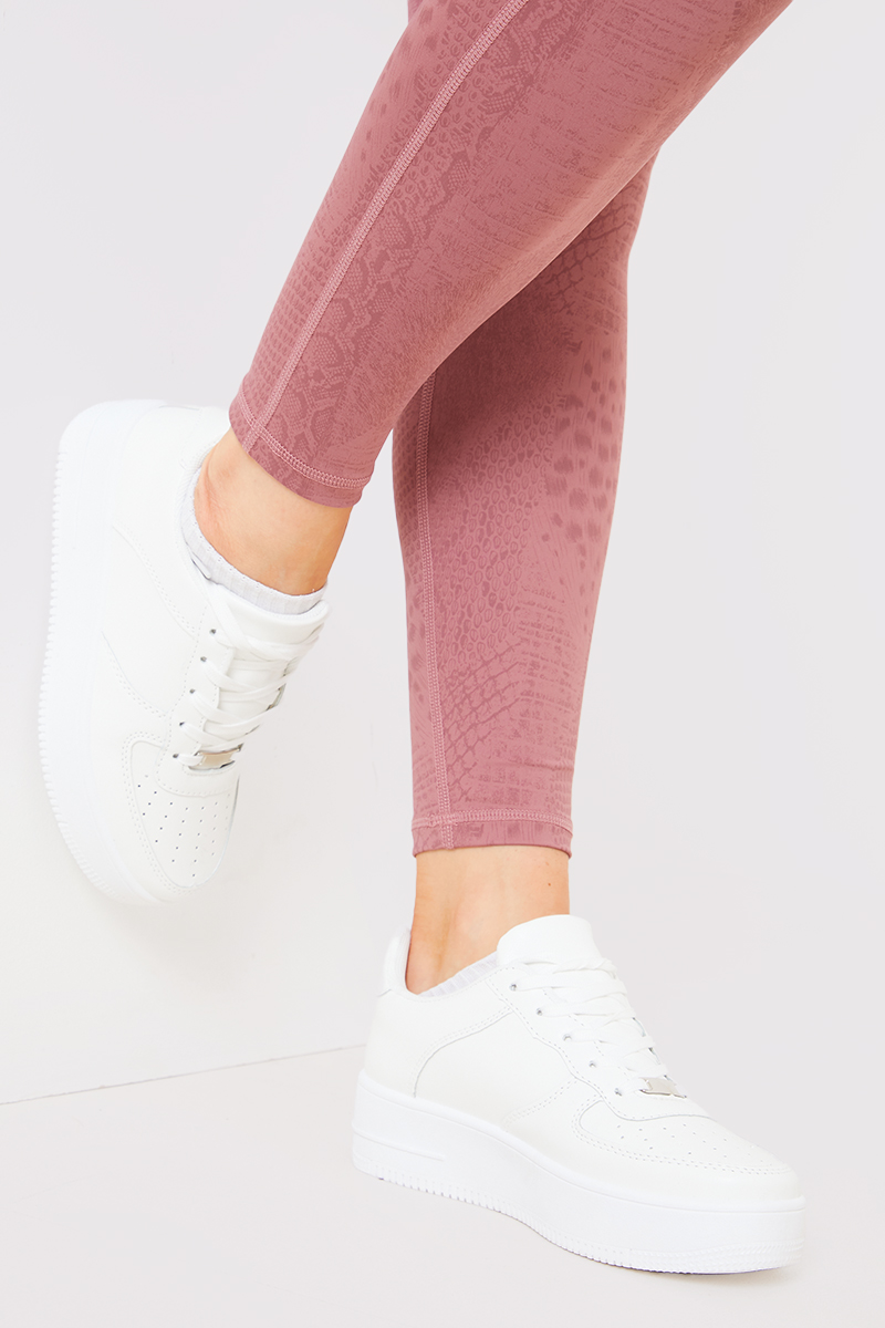 Chunky sole hot sale white trainers