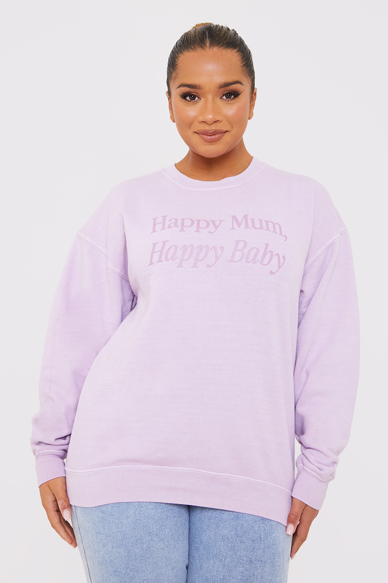 Happy Mum Happy Baby Slogan Sweater