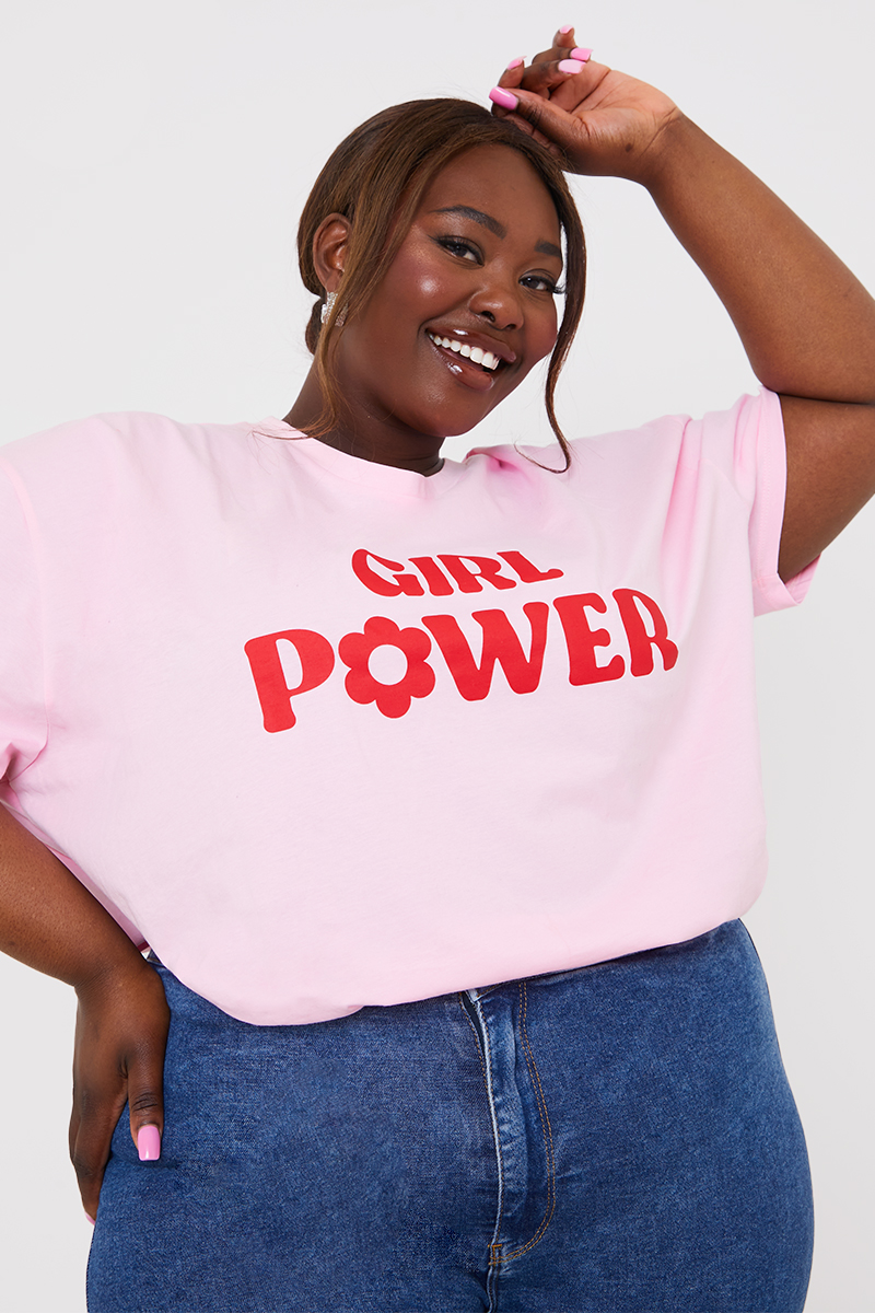 Girl power t shirt plus clearance size