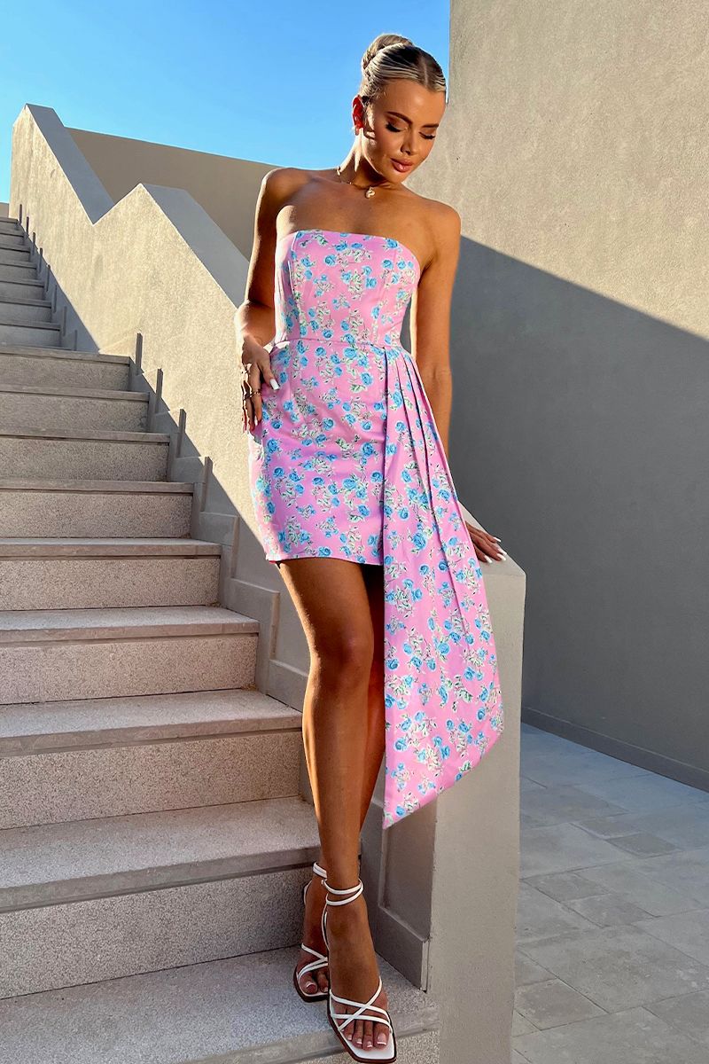 Floral bandeau outlet dress