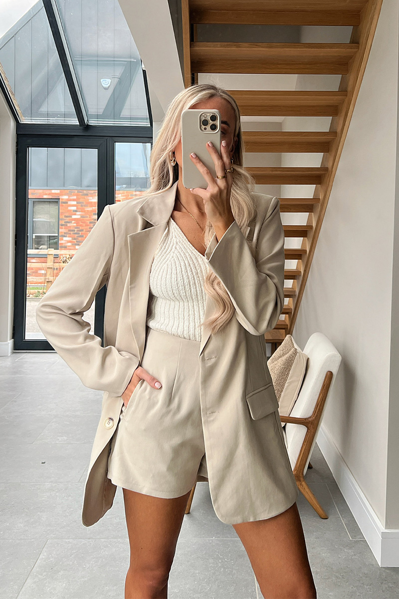 Beige clearance longline blazer