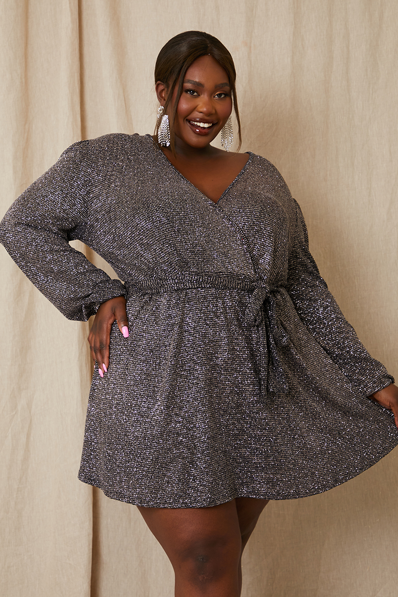 Plus size wrap outlet long dresses