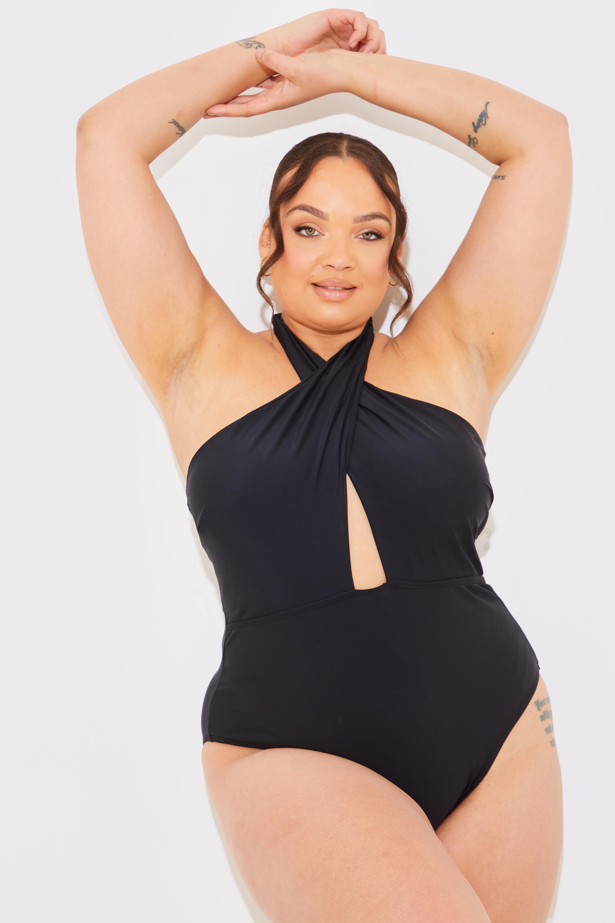 Black wrap hot sale swimsuit