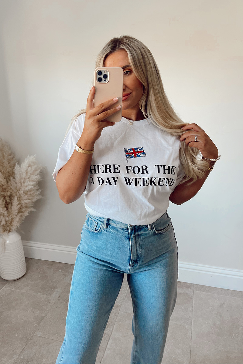 Here For The 3 Day Weekend Slogan T-Shirt