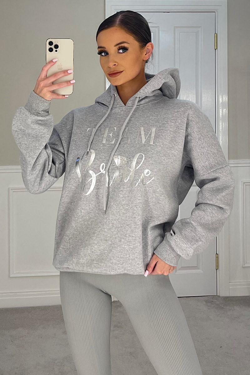 Team Bride Silver Foiled Hoodie