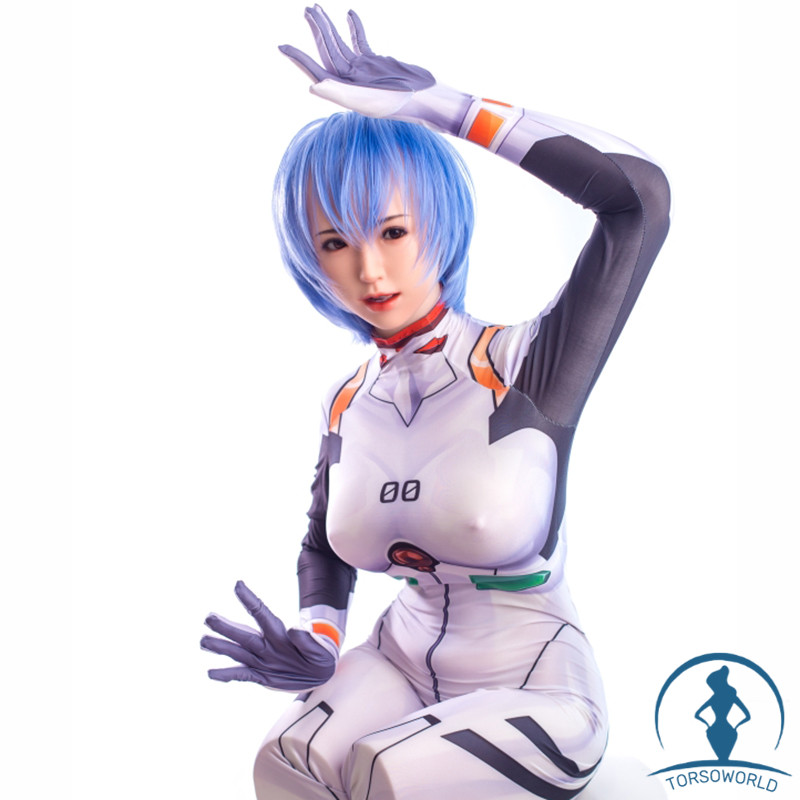 100cm Emely F-Cup Silikon-Torso-Sexpuppen Realistische Hüften und Muschi Sanhui Doll