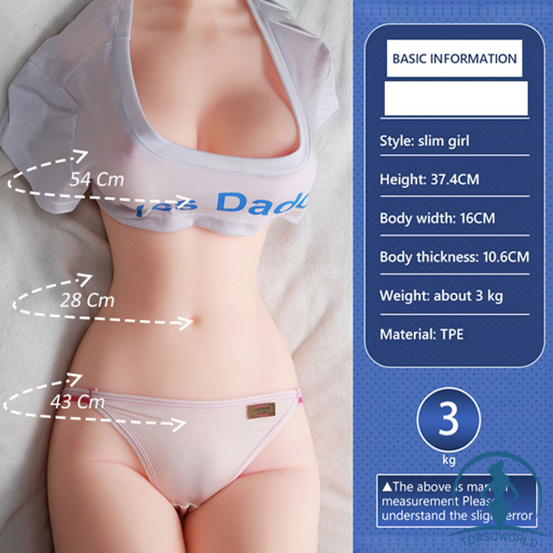 Lebensgroße Billige All-in-One-Vagina 39cm Torso Sexpuppen DL Dolls TPE 2.5KG