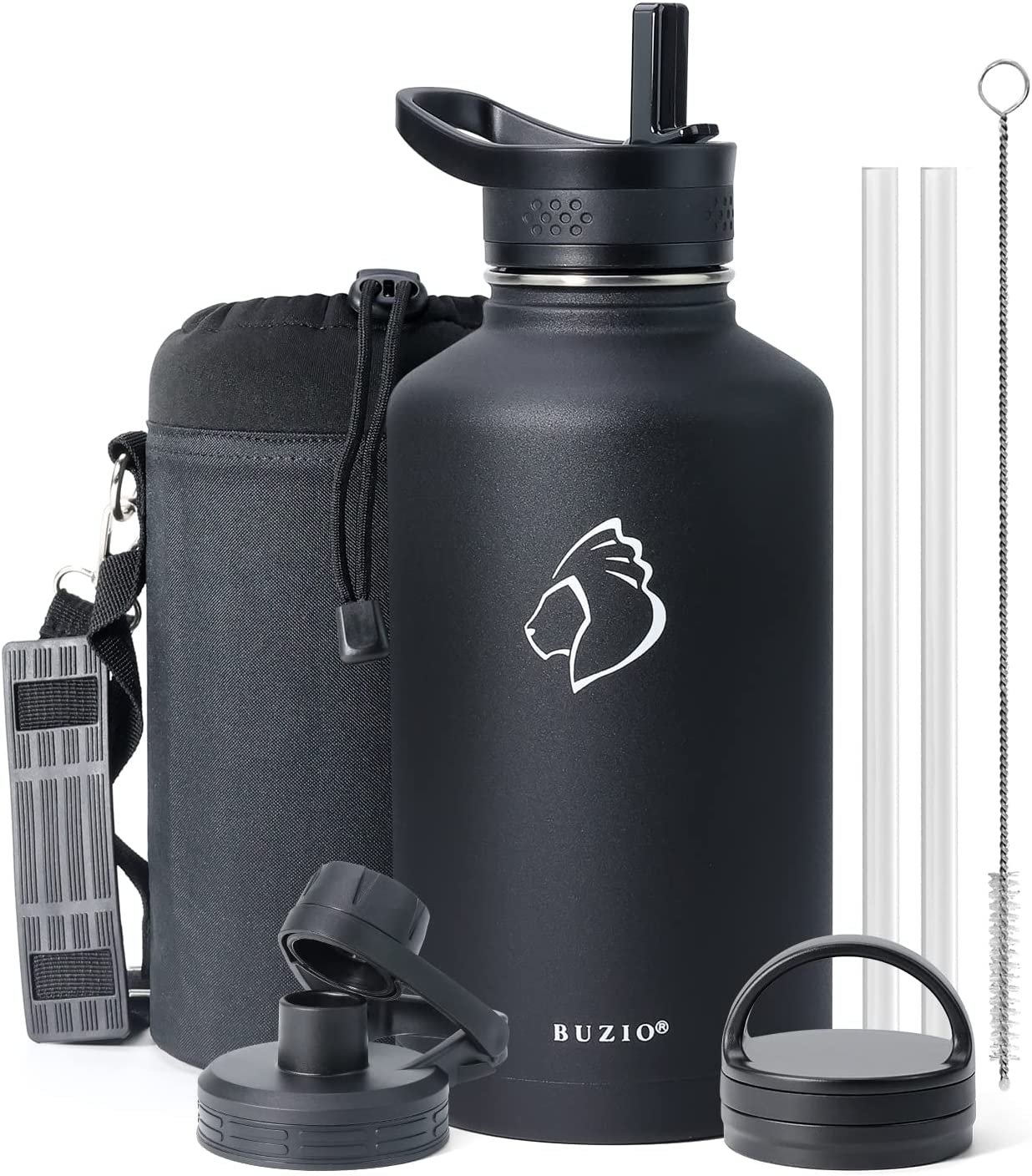 BUZIO 40 oz Insulated Water Bottle with 40 Tumbler Travel Flask