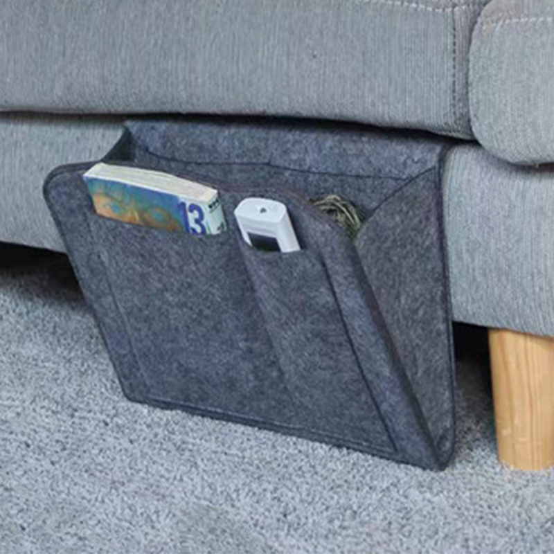 Felt Bedside Storage Bag Pouch Bed Desk Bag Sofa 