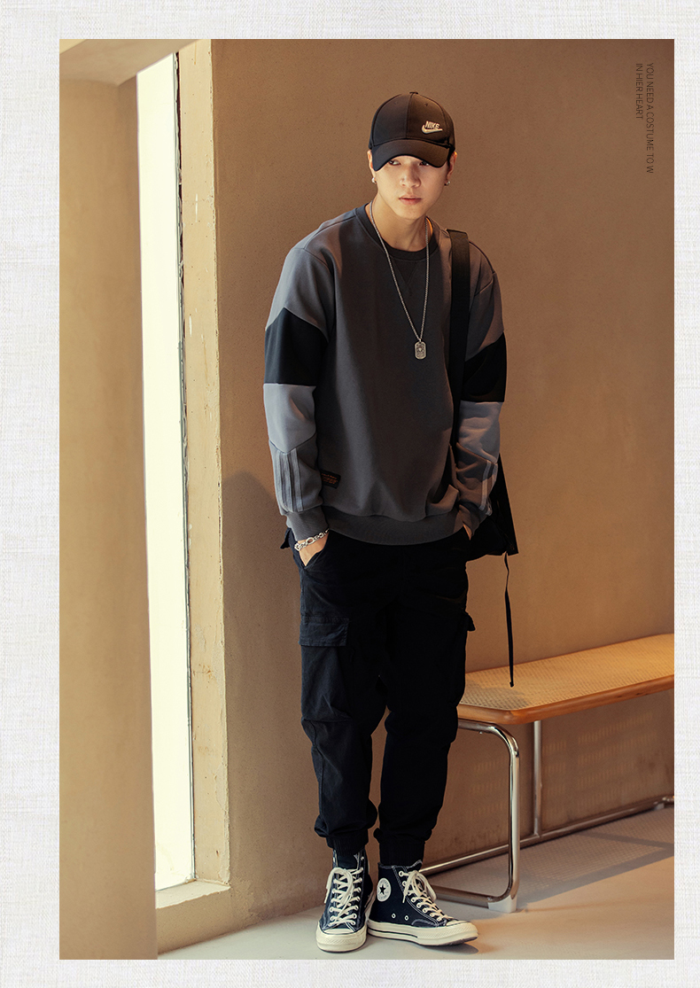 春秋ins潮牌重磅衛衣男士寬鬆潮流運動男生休閒寬鬆春季外套男