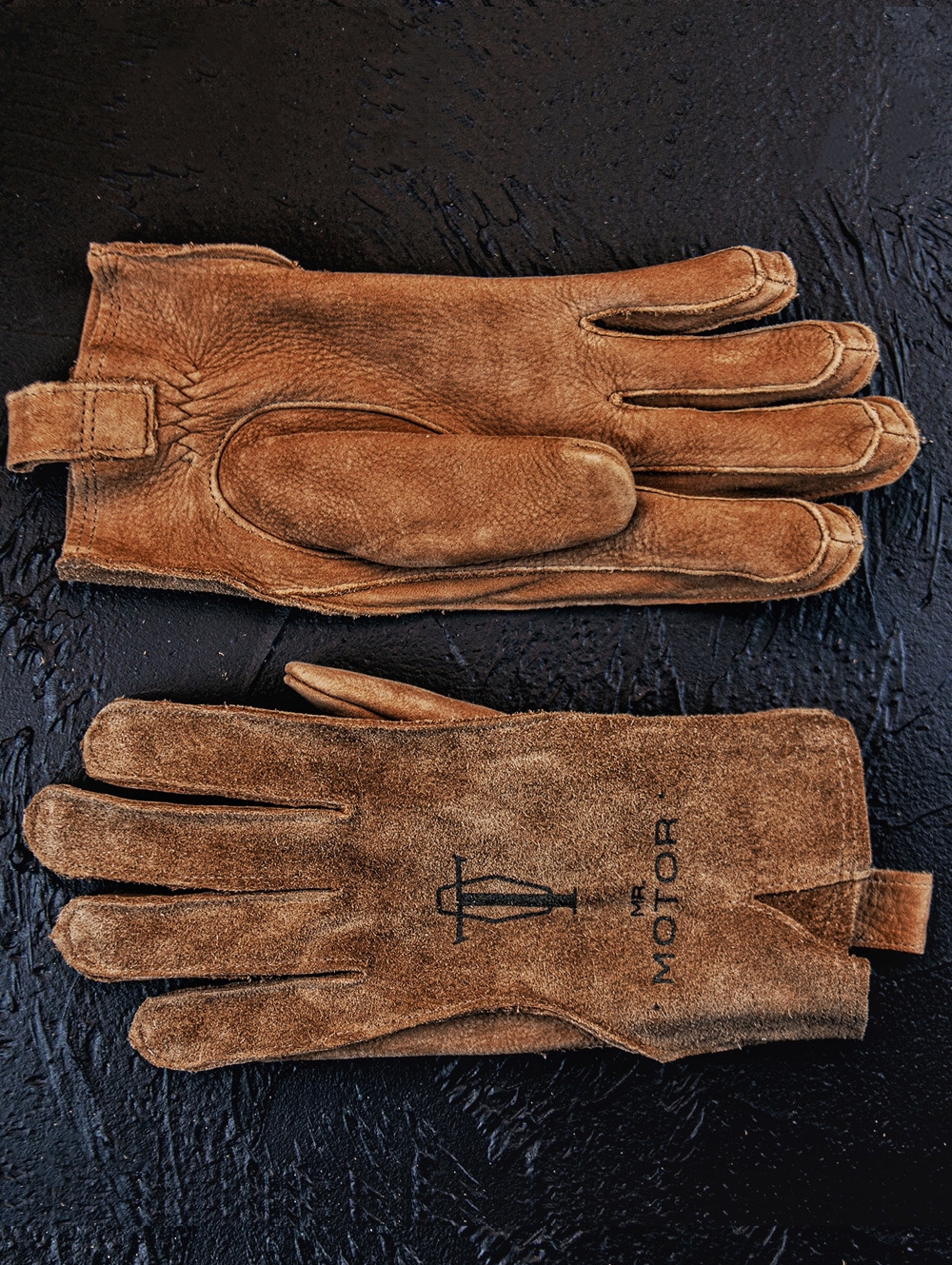 小熊爪磨砂牛皮真皮戶外工裝朋克騎行運動復古機車手套