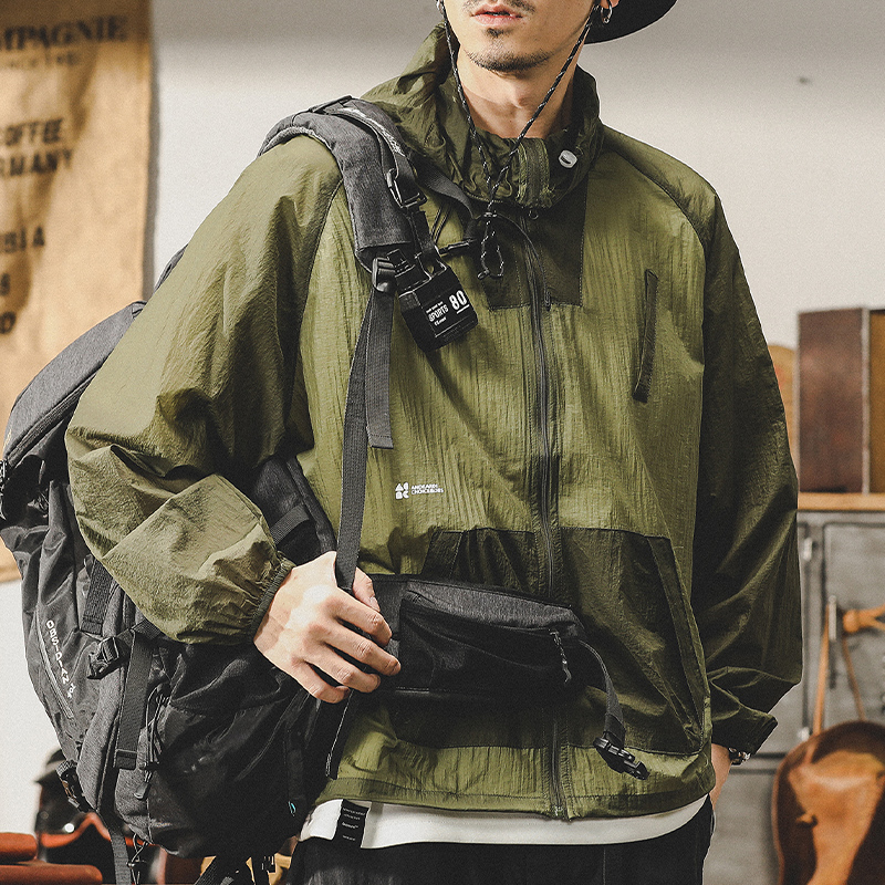 杰雷诺轻薄透气军绿防晒服男美式外套薄款夏季旅游户外钓鱼防晒衣